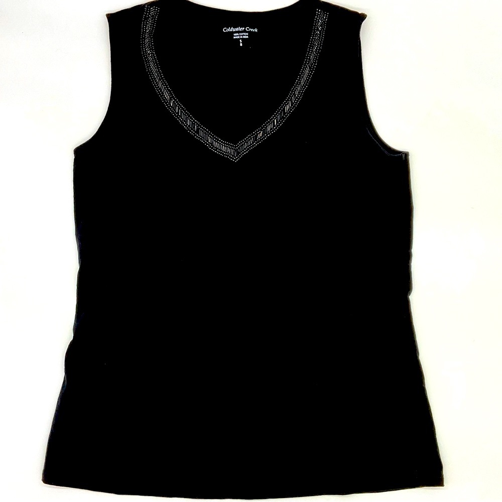 Coldwater Creek Black Sleeveless Top, Med